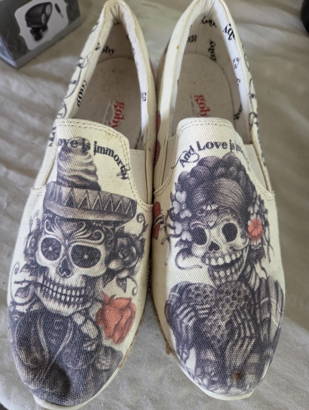 GOBY Skeleton Couple Slip Ons